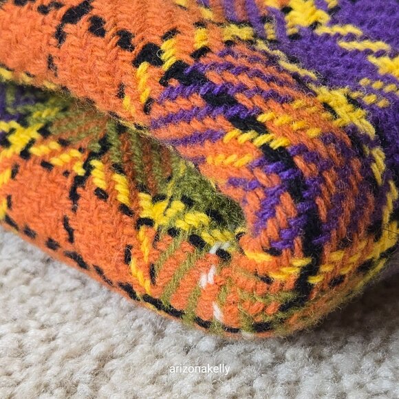 NWOT Altea Wool Scarf Retro Plaid Fringed Italy - Picture 15 of 16